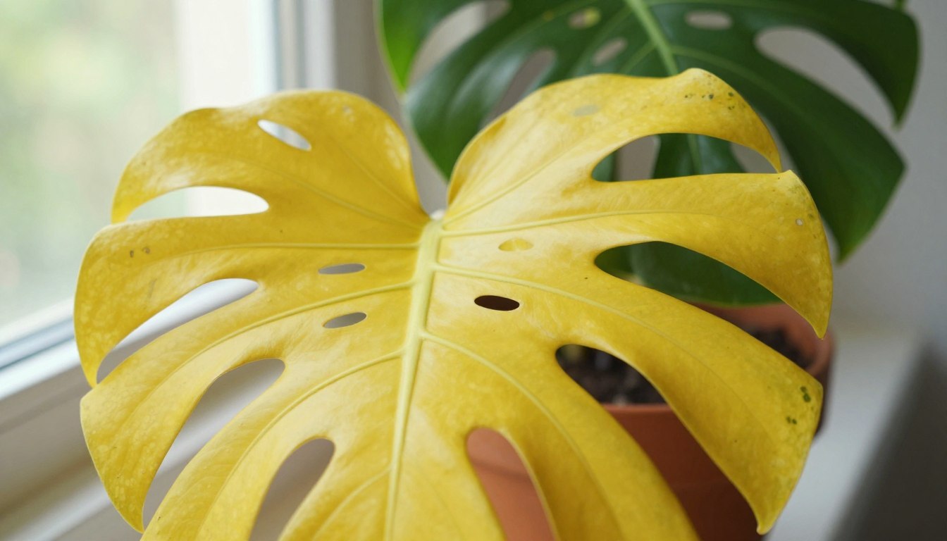 monstera żółte liście